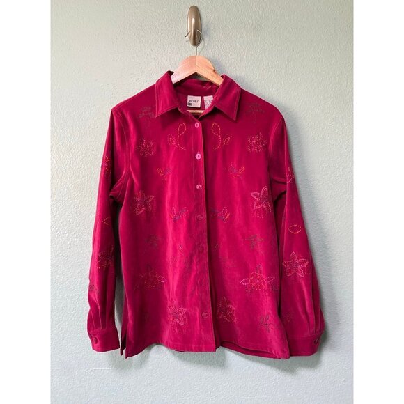 Vintage Koret Women's Pink Floral Shirt Top with‎ Buttons Size Medium - Picture 1 of 8